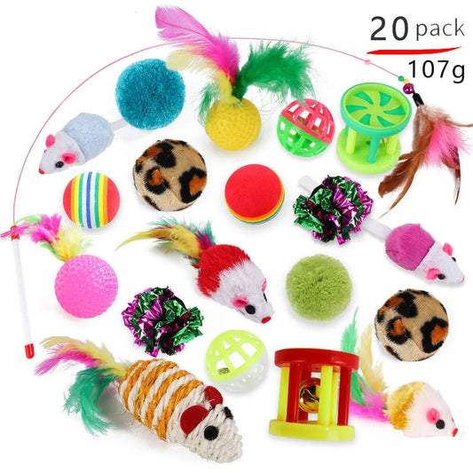 Cat Toy Mouse Shape Ball Foldable Cats Play Tunnel Chat Funny Cat Tent Simulation Fish Combination Set Kitten Supplie Accessorie