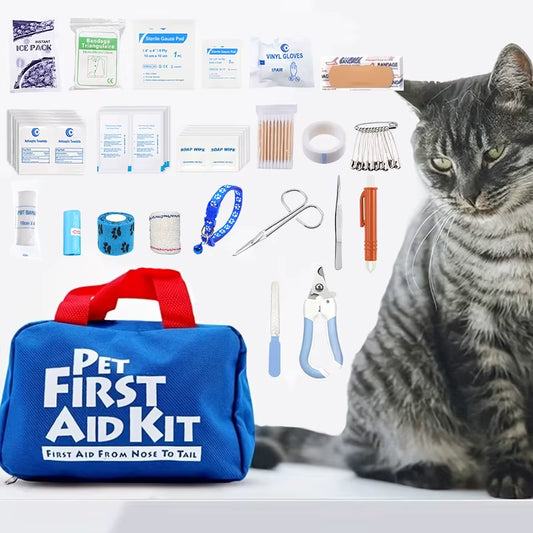 118Pcs Pet First Aid Kit for Dog Cat, Emergency Bag for Pets, Animals, Perfect for Home Outdoor Hiking Camping Emergencies, Pet